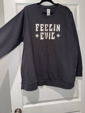 Lane Bryant Charcoal Crewneck Sweatshirt - Black